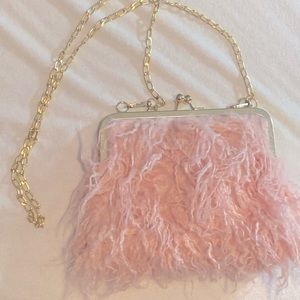 3/$15: Light pink shaggy purse